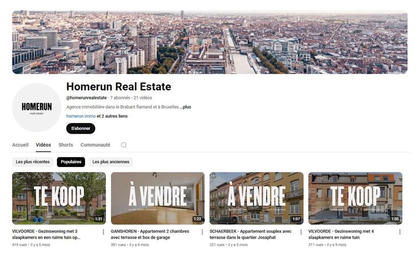 Découvrez la chaîne YouTube de Homerun Real Estate