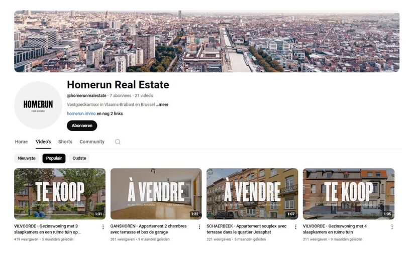 Ontdek het Homerun Real Estate YouTube-kanaal