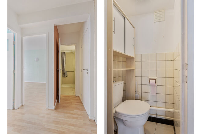 Cet appartement entièrement prêt à emménager est situé au quatrième étage. Avec ses deux chambres et sa terrasse,
cette propriété offre un confort de vie contemporain dans un quartier animé.

L'appartement est en excellent état et dispose d'une